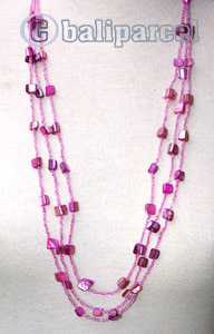 Necklaces, Handmade From Glassbead And Shell.