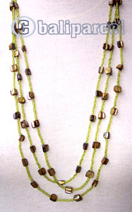 Necklaces, Handmade From Glassbead And Shell.