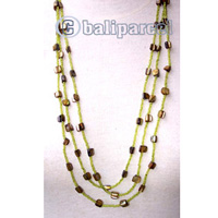 Necklaces, Handmade From Glassbead And Shell.