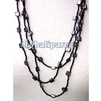 Necklaces, Handmade From Glassbead And Shell.
