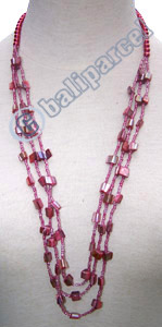 Necklaces, Handmade From Glassbead And Shell.