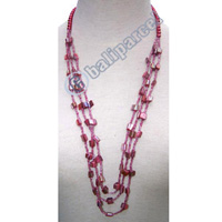 Necklaces, Handmade From Glassbead And Shell.