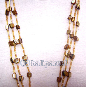 Necklaces, Handmade From Glassbead And Shell.