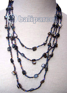 Necklaces, Handmade From Glassbead And Shell.