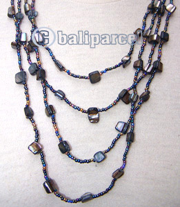 Necklaces, Handmade From Glassbead And Shell.