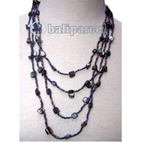 Necklaces, Handmade From Glassbead And Shell.