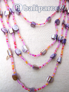 Necklaces, Handmade From Glassbead And Shell.