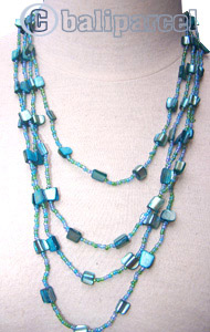 Necklaces, Handmade From Glassbead And Shell.