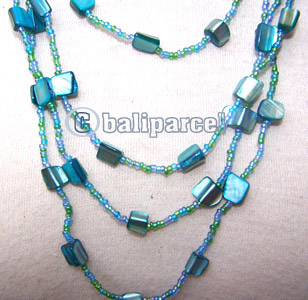 Necklaces, Handmade From Glassbead And Shell.