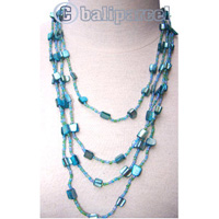 Necklaces, Handmade From Glassbead And Shell.