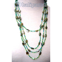 Necklaces, Handmade From Glassbead And Shell.