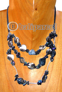 Necklaces, Handmade From Shell, Resin, Metal And Cotton String.
