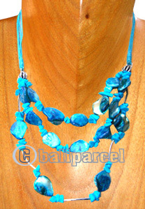 Necklaces, Handmade From Shell, Resin, Metal And Cotton String.