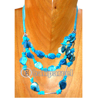 Necklaces, Handmade From Shell, Resin, Metal And Cotton String.