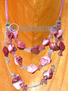 Necklaces, Handmade From Shell, Resin, Metal And Cotton String.