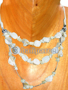 Necklaces, Handmade From Shell, Glass Beads, Resin Inlaid With Shell & Shiva Eye