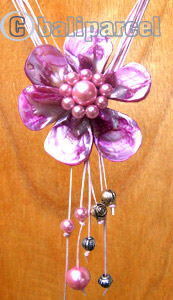 Necklaces, Handmade From Shell And Glassbead, Catton String.