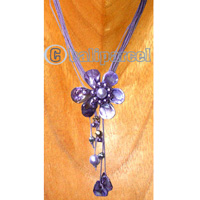 Necklaces, Handmade From Shell And Glassbead, Catton String.