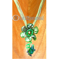 Necklaces, Handmade From Shell And Glassbead, Catton String.