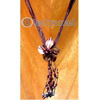 Necklaces, Handmade From Shell And Glassbead, Catton String.