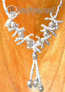 Necklaces, Handmade From Pearl And Shell.