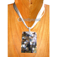 Necklaces, Handmade From Resin Inlaid With Shell, Catton String.