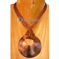 Necklaces, Handmade From Glassbead And Shell.