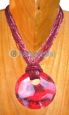 Necklaces, Handmade From Glassbead And Shell.