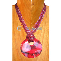 Necklaces, Handmade From Glassbead And Shell.