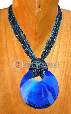 Necklaces, Handmade From Glassbead And Shell.