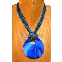 Necklaces, Handmade From Glassbead And Shell.