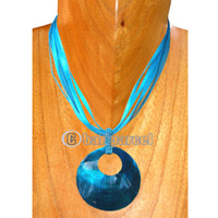 Necklaces, Handmade From Shell And Cotton String