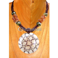 Necklaces, Handmade From Shell, Resin, And Glassbead.