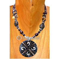 Necklaces, Handmade From Shell, Resin, And Glassbead.