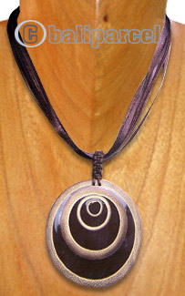 Necklaces, Handmade From Cotton String, Resin Inlaid With Bamboo.