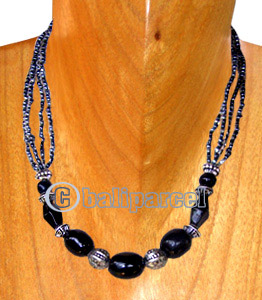 Necklaces, Handmade From Glassbead And Shell.