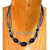 Necklaces, Handmade From Glassbead And Shell.