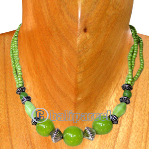 Necklaces, Handmade From Glassbead And Shell.
