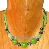 Necklaces, Handmade From Glassbead And Shell.