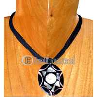 Necklaces, Handmade From Glass Beads, Resin Inlaid With Shell.