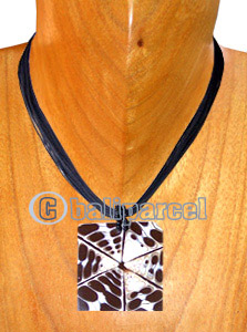 Necklaces, Handmade From Glass Beads, Resin Inlaid With Shell.