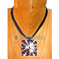 Necklaces, Handmade From Glass Beads, Resin Inlaid With Shell.