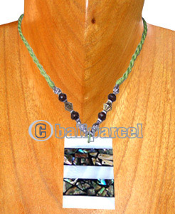 Necklaces, Handmade From Resin Inlaid With Shell, Wooden And Metal Beads.
