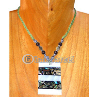 Necklaces, Handmade From Resin Inlaid With Shell, Wooden And Metal Beads.