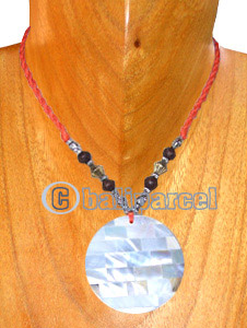 Necklaces, Handmade From Resin Inlaid With Shell, Wooden And Metal Beads.