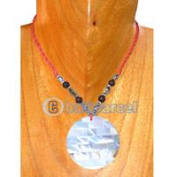 Necklaces, Handmade From Resin Inlaid With Shell, Wooden And Metal Beads.