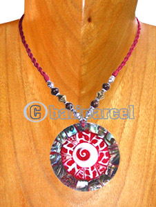 Necklaces, Handmade From Resin Inlaid With Shell & Shiva Eye, Wooden & Metal Beads