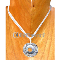 Necklaces, Handmade From Resin Inlaid With Shell, Glass & Metal Beads.