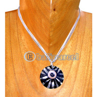 Necklaces, Handmade From Resin Inlaid With Shell & Shiva Eye, And Cotton String