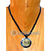 Necklaces, Handmade From Resin Inlaid With Shell, Glass Beads.
